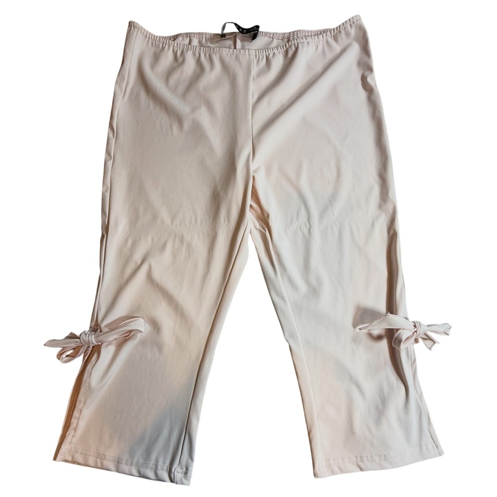 Lioness Womens Blush Pink Cropped Leggings Capri Pants Tie Hem Size M